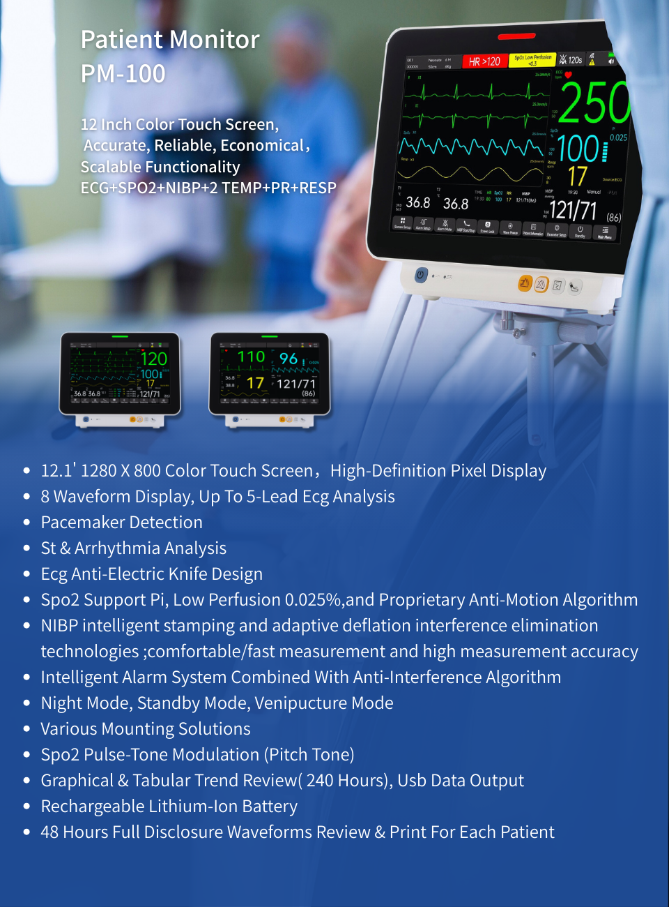 Details Page of PM-100 Monitor_Basic Six Parameters